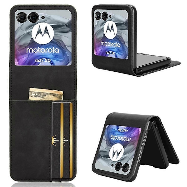 För Motorola Razr 50 5G/Razr 2024 5G Fodral Separerbar Design Kortplats Läder+PC Telefonskal Multicolor Style E