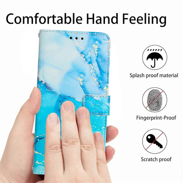 Samsung Galaxy A33 5G PU-nahkainen marmorikuvioinen puhelinkotelo, jossa on kääntyvä jalusta ja lompakkokansi Multicolor Style B