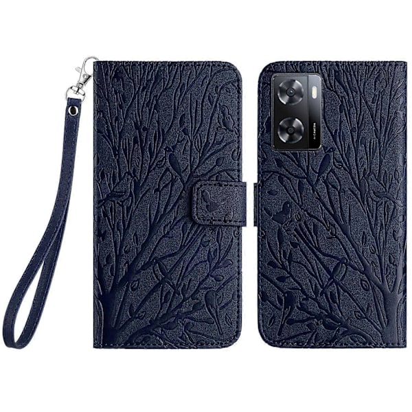 Til Oppo A57 4G Etui Ensfarvet Standpung Slankt Læder Telefoncover Multicolor Style E