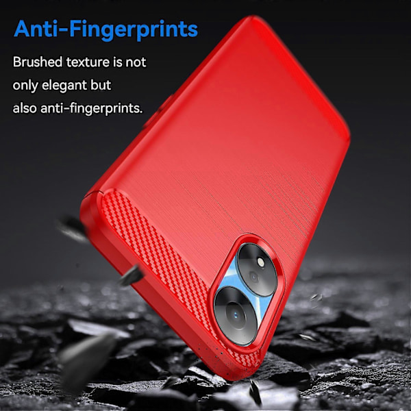 TPU Cover til Oppo A78 5G/A58 5G/A58x 5G, Børstet Kulfibertekstur Mobiltelefon Cover Multicolor Style B