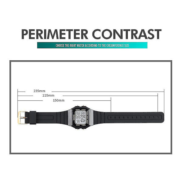 Skmei 1683 LED Digital Display Elektronisk Ur Black Gold and Black