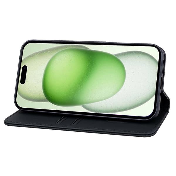 För iPhone 15 Plus Skal Rombmönster Affärsläder Telefonfodral med Plånboksstativ Multicolor Style D