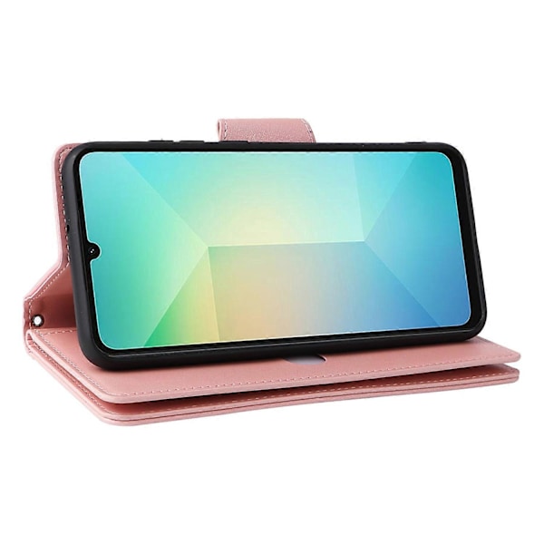 Til Samsung Galaxy A06 Etui Lynlås Pung Læder Støtteben Telefon Cover Nittedekor Multicolor Style E