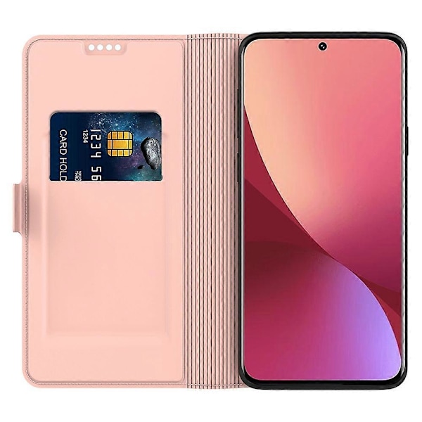 Xiaomi Poco M7 Pro 5G -kotelo, iskunkestävä TPU-sisäkuori, nahkainen puhelinkotelo korttipaikalla Multicolor Rose Gold