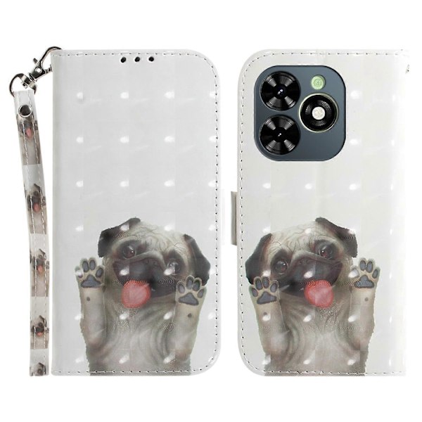 Stilig trykt skinnetui med stropp til Infinix Smart 8 4G/Smart 8 HD 4G/Hot 40i Multicolor Pug