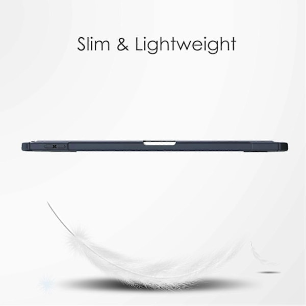 För iPad Air 11 (2024) Klar Fodral PU Läder Auto Wake Sleep Skyddande Skal med Pennhållare - Grön Multicolor Dark Blue