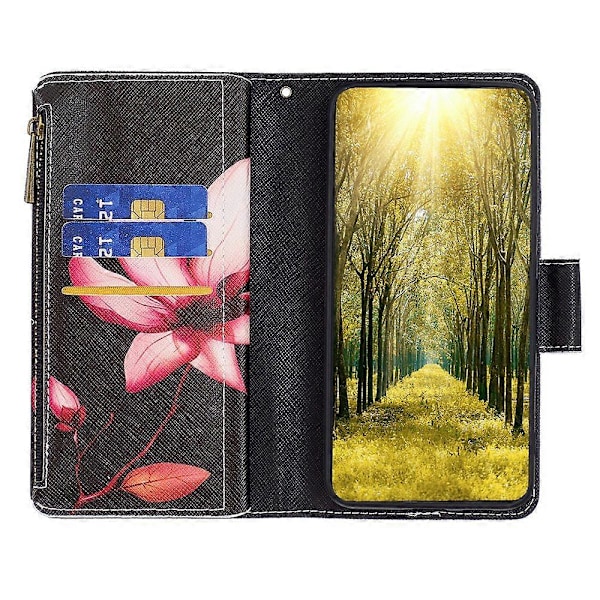 BF03 Telefon Cover til Samsung Galaxy A15 4G Etui Wallet Lynlås Læder Shell Multicolor Style J