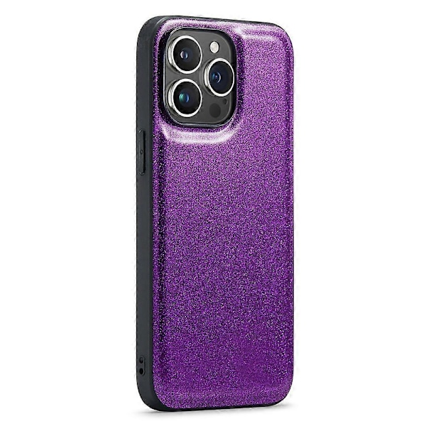 Glitterfodral i PU-läder+PC+TPU med anti-fall för iPhone 15 Pro Max Multicolor Style D