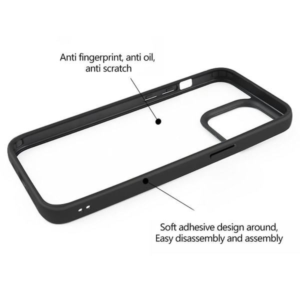 För Iphone 15 Pro Reptåligt genomskinligt phone case Pc Back + Tpu Frame Cover