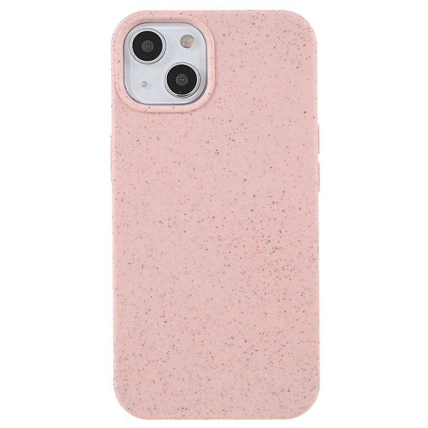 För Iphone 15 Starry Sky Series Matt biologiskt nedbrytbart case Wheat Straw+tpu Hybrid Phone Cover Pink