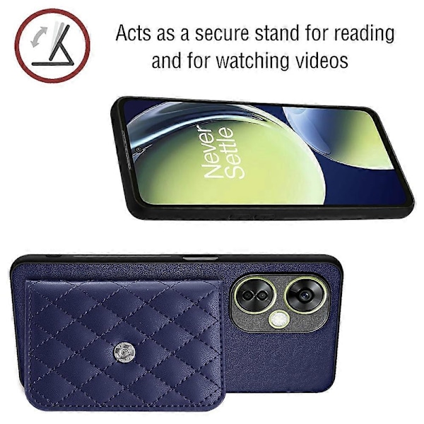 YB Leather Coating Series-8 OnePlus Nord CE 3 Lite 5G/Nord N30 5G -puhelinkotelo korttitaskulla ja jalustalla Multicolor Sapphire