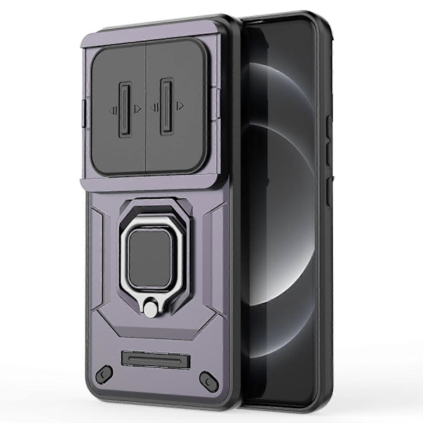 Xiaomi 14 Ultra -kotelo PC+TPU-jalustalla ja liukuvalla linssinsuojuksella - Harmaa Multicolor Purple