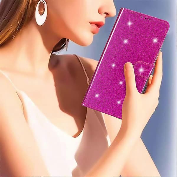 Glittery Flip Wallet Læder Cover til Motorola Moto E20/E30/E40 Multicolor Style C