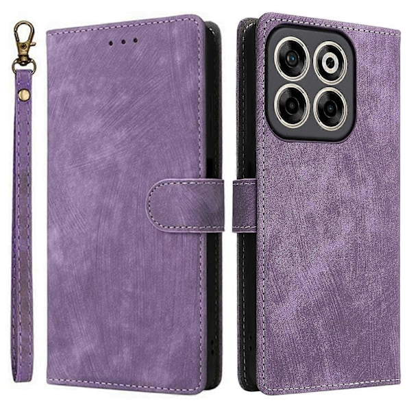 Til ZTE Blade V70/nubia V70 Wallet Case RFID-blokering PU Læder Cover Stand View - Grøn Multicolor Purple