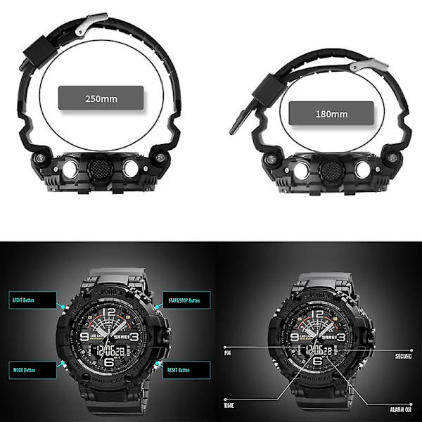Skmei 1617 Double Nights Dial Watch, Färg: Blå Not Specified