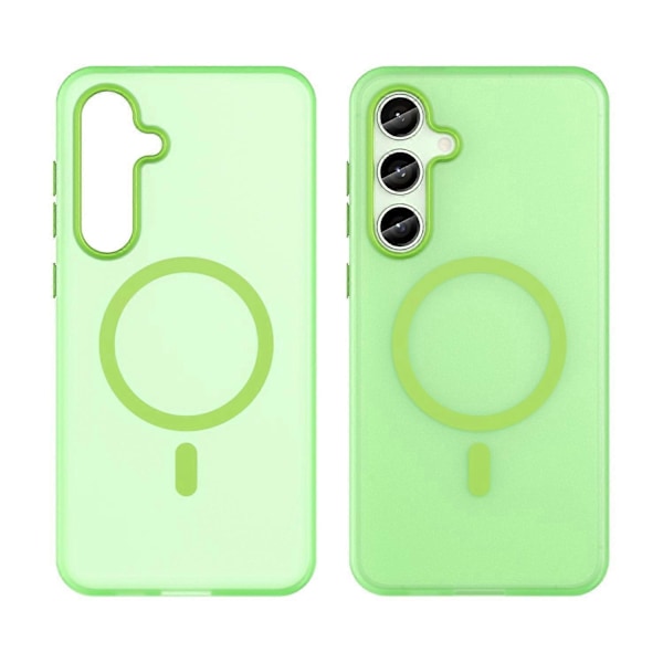 Samsung Galaxy S24 FE -kotelo, yhteensopiva MagSafe-tekniikan kanssa, TPU+PC ohut mattapintainen läpikuultava puhelinkuori Multicolor Green