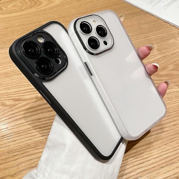 For iPhone 15 Pro Deksel Transparent TPU+PC+Glass Telefondeksel Multicolor Style E