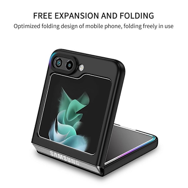 För Samsung Galaxy Z Flip5 5G Mobilskal Stöttåligt Hårt PC-skal med Ställ Multicolor Style A