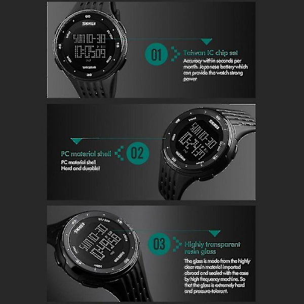 Skmei 1219 Men Multi-function Electronic Watch Blue Black