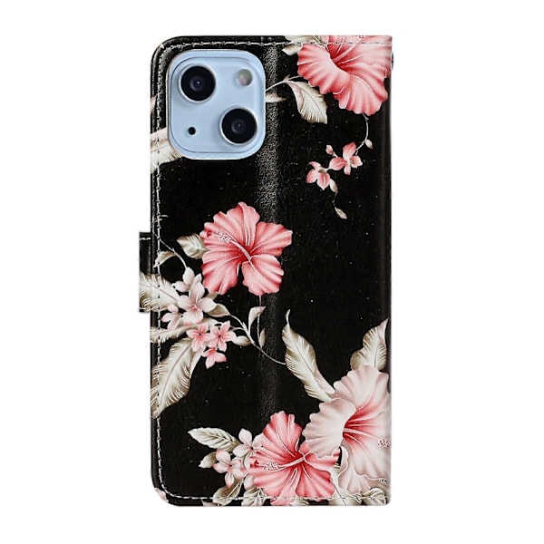 PU læder mobiltelefonbeskyttelsescover med mønsterprint til iPhone 13 6.1 tommer Multicolor Style B