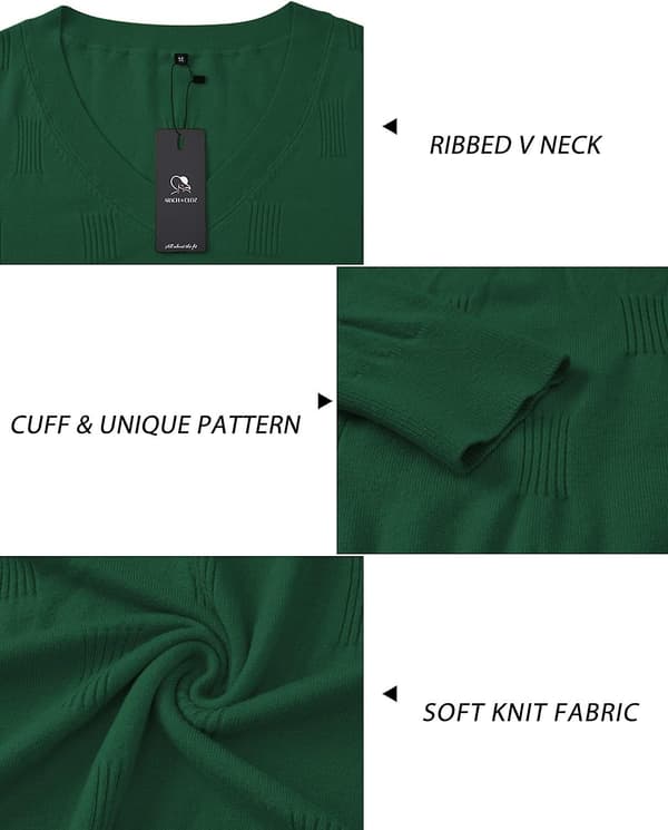 Dammode höstmode 2023 V-ringad Långärmad tröja Stickad Casual tröja Toppar Mysiga moln Green Medium