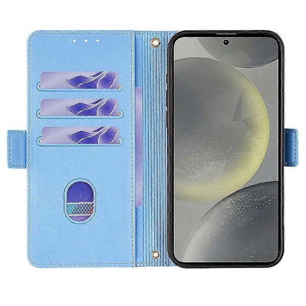 Læder Wallet Case med RFID-blokering og stativfunktion samt håndrem til Samsung Galaxy S25 Multicolor Style B