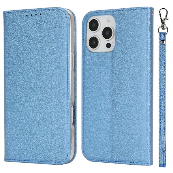 För iPhone 16 Pro Fodral PU Läder Silkeslen Textur Magnetisk Flip Telefonfodral Multicolor Style B