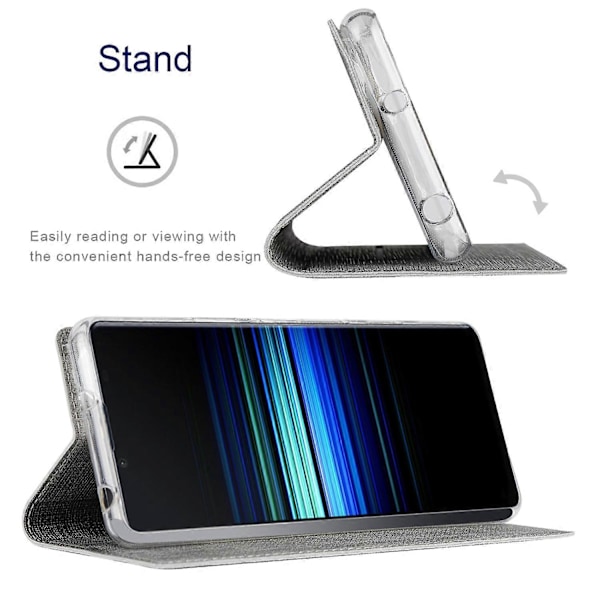 VILI DMX -sarja Sony Xperia 5 V -puhelinkuorelle PU-nahkainen jalustalla ja korttipaikalla Multicolor Style B