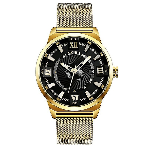Skmei 9166 30m Vandtæt Metal Quartz Armbåndsur Sort