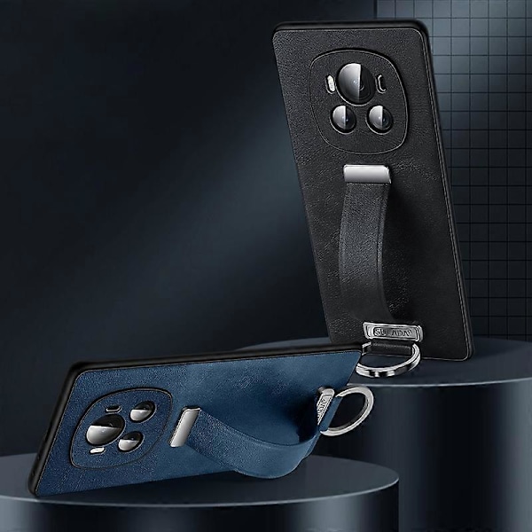 SULADA Fashion Series Skal för Honor Magic6 Pro 5G Fodral Ställ Läderbelagd PC+TPU-skydd