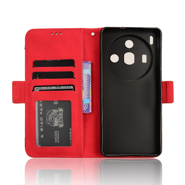 För Zte Nubia Z50s Pro 5g Pu Läder Stativ Cover Flera kortplatser Plånbok Folio Phone case Red