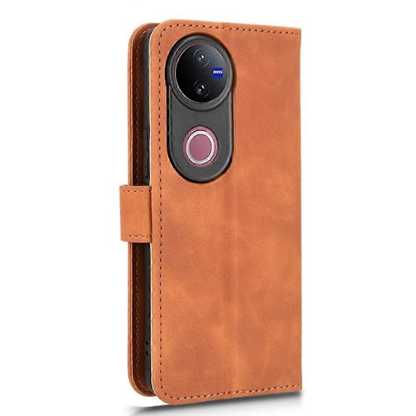 vivo V50 5G Nahkakotelo Ihoa Miellyttävä Pudotussuoja Lompakko Flip-puhelinkotelo Multicolor Brown