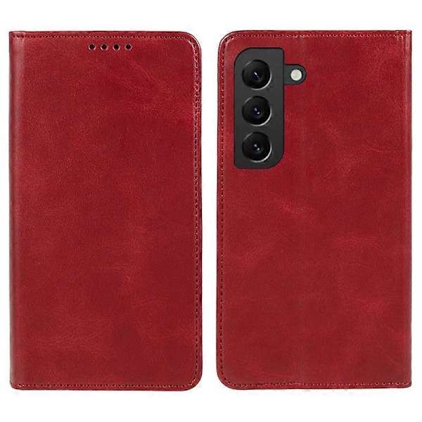 För Samsung Galaxy S22 5G Magnetisk Plånboksfodral Kalvtextur PU Läder Skal Multicolor Style B