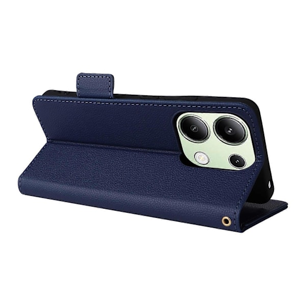 Stöttåligt mobilskal i PU-läder med flip-fodral för Xiaomi Redmi Note 13 4G Multicolor Dark Blue