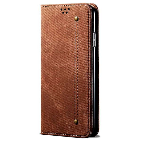 Xiaomi 15 Ultra -kotelo, farkkukangaskuvio, naarmuuntumaton nahkainen jalustallinen puhelinkotelo Multicolor Coffee