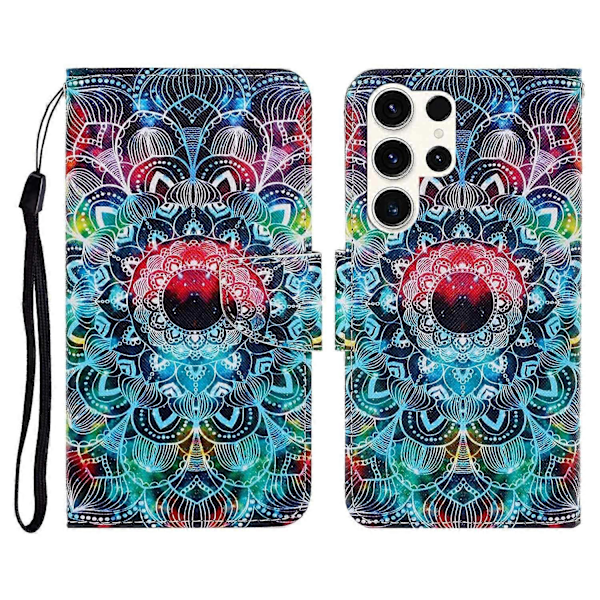 Fodral för Samsung Galaxy S25 Ultra med mönstertryck, skyddande läderfodral Multicolor Style O