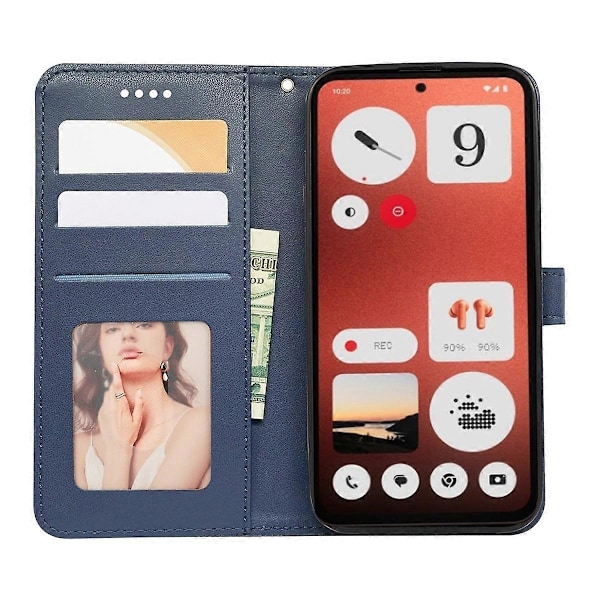 För Nothing CMF Phone 1 Plånboksfodral Mönsterpräglat Läder Flipfodral - Grön Multicolor Blue