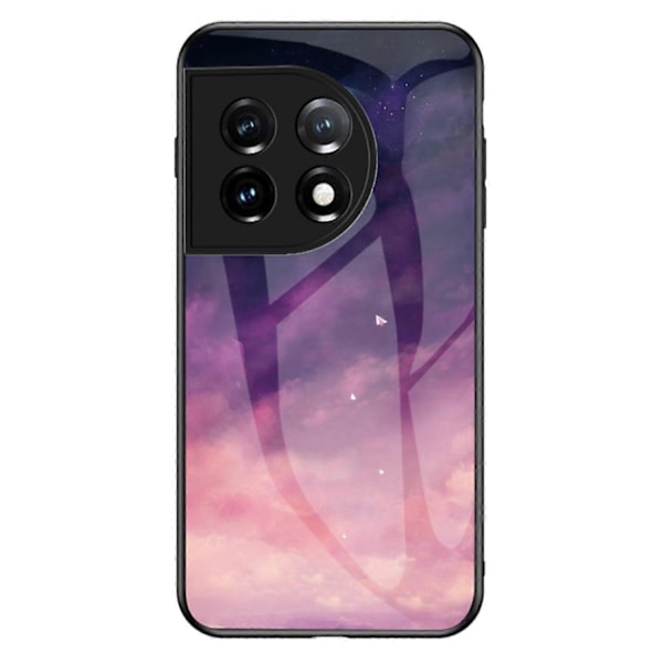 Mobilskal för OnePlus 11 5G, Härdat Glas+PC+TPU Stjärnhimmel Mönster Tryck Skyddande Skal Multicolor Style E