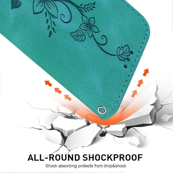 Plånboksfodral för Xiaomi Redmi Note 12 4G Stativ PU Läder Präglat Liljablomma Telefonskal Multicolor Style C
