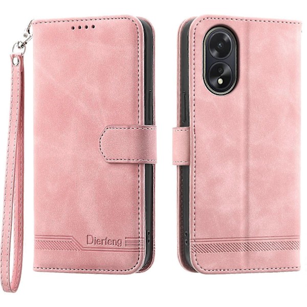 DIERFENG DF-03 Fodral för Oppo A38 4G, Präglat Telefonställ Skydd Magnetisk Plånbok Multicolor Style B
