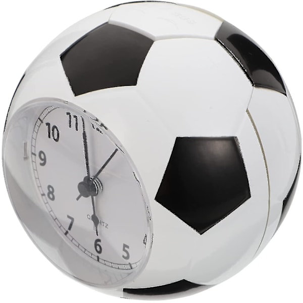 Fotboll Dämpad Bordsklocka 3d Fotbollsformad sängklocka Dekorativ Personlig klocka Inget batteri För pojkar Födelsedagspresent Balck