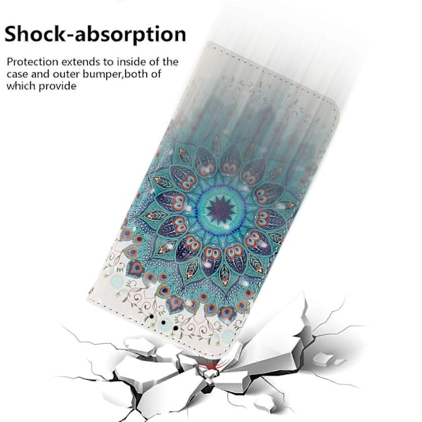 Til Xiaomi Redmi Note 13 Pro 5G/Poco X6 5G Wallet Case 3D Mønster Print Læder Cover med Rem Multicolor Peacock Wreath