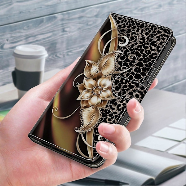 iPhone 16 Pro Max -kotelo PU-nahkainen lompakkokotelo seisontatoiminnolla Multicolor Style C