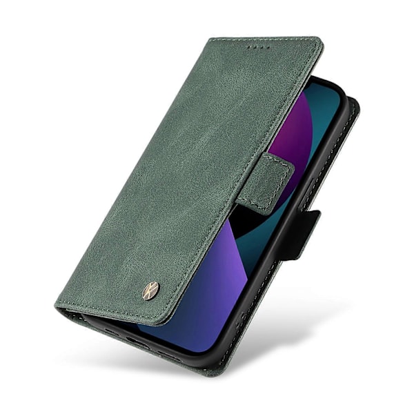 YIKATU YK-005 Skinnkänsla PU Läder Plånboksfodral med Stötsäkert Ställ för iPhone 15 Multicolor Style D