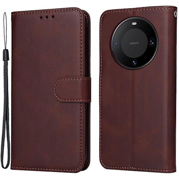 Til Huawei Mate 60 Etui Kalvetekstur Tegnebog Stativ PU Læder Slim-fit Telefoncover Multicolor Style B