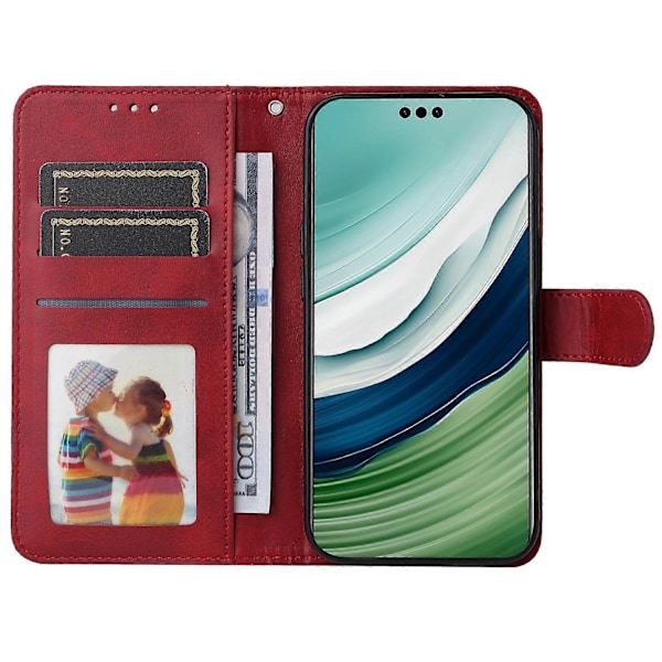Til Huawei Mate 60 Etui Kalvetekstur Tegnebog Stativ PU Læder Slim-fit Telefoncover Multicolor Style C