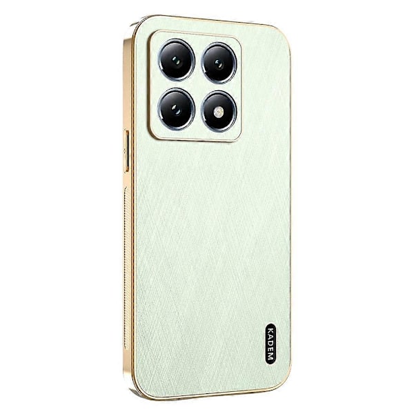 KADEM Deksel til Xiaomi 14T Pro Elektroplettert Silke Tekstur PU+TPU Telefon Bakdeksel Multicolor Green