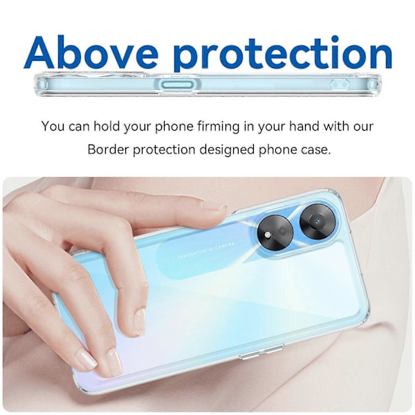 För Oppo A58 5G Transparent Skal Fallskydd Mobilskal (Stort Hål för Bakre Linsen)