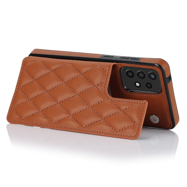 För Samsung Galaxy A52 4g / 5g / A52s 5g Rfid-blockerande phone case Korthållare Läder+tpu Kickstand cover Brown