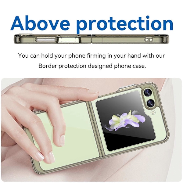Til Samsung Galaxy Z Flip5 5G Mobiltelefon Bagcover Klar Beskyttende Stødsikker TPU+Akryl Case Multicolor Style D